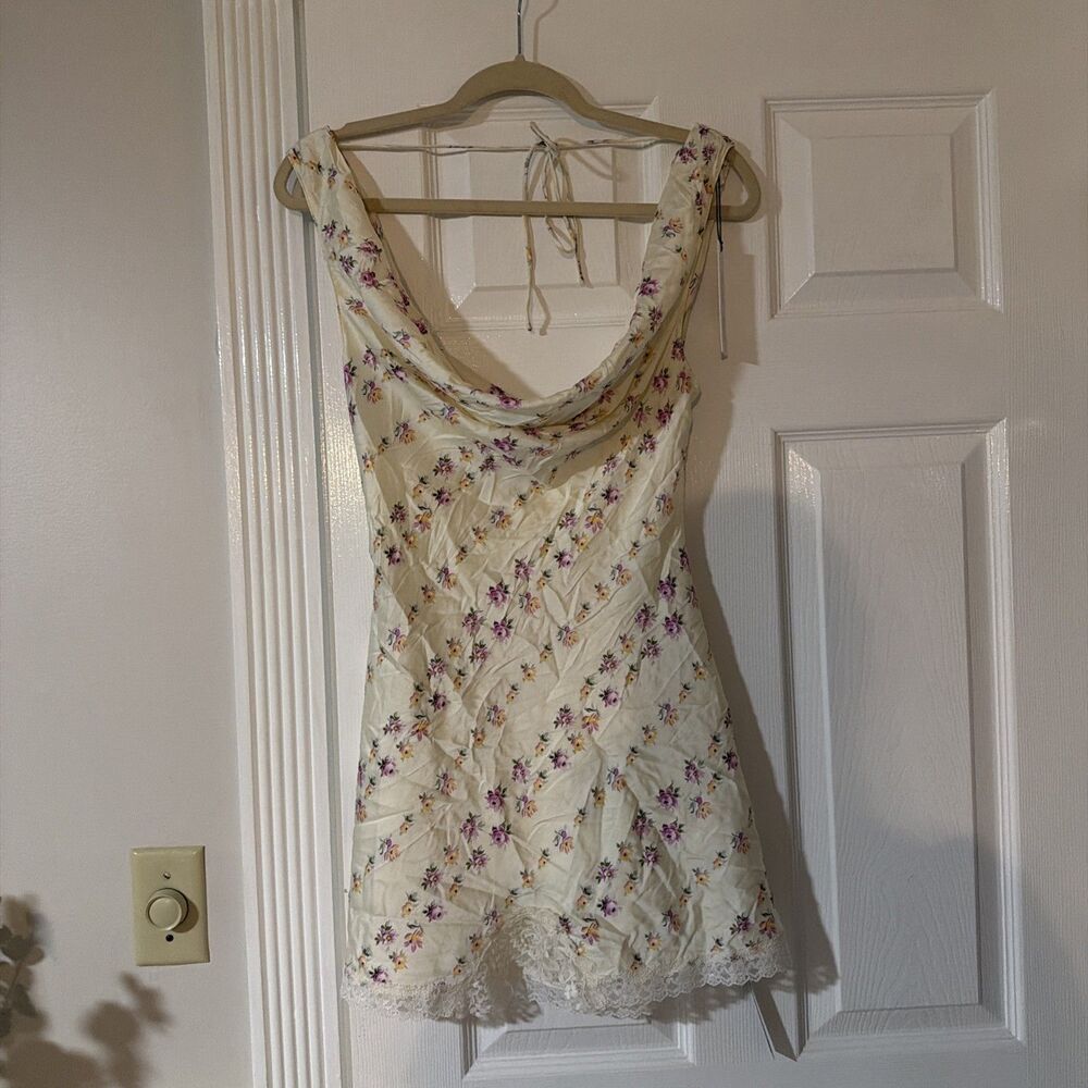 Frankies Bikinis Chloe Silk Mini Dress Chateau Floral S
